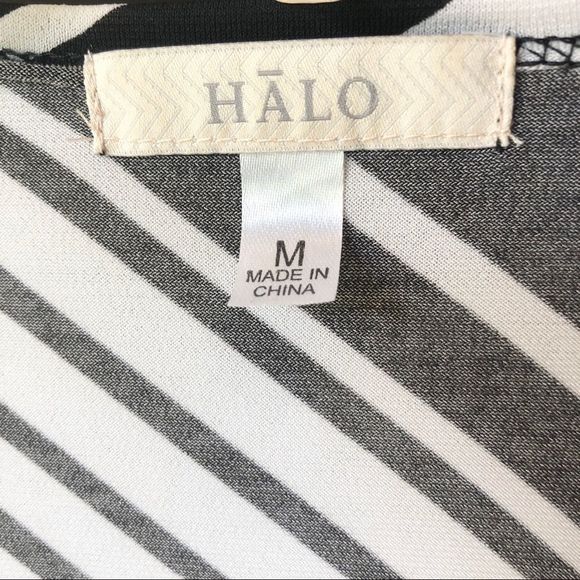 Halo Black & White Wrap Dress, Size M - Picture 4 of 5